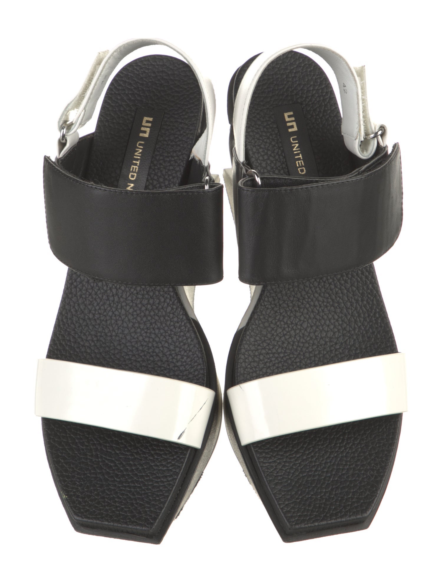 United Nude Leather Colorblock Pattern Slingback Sandals